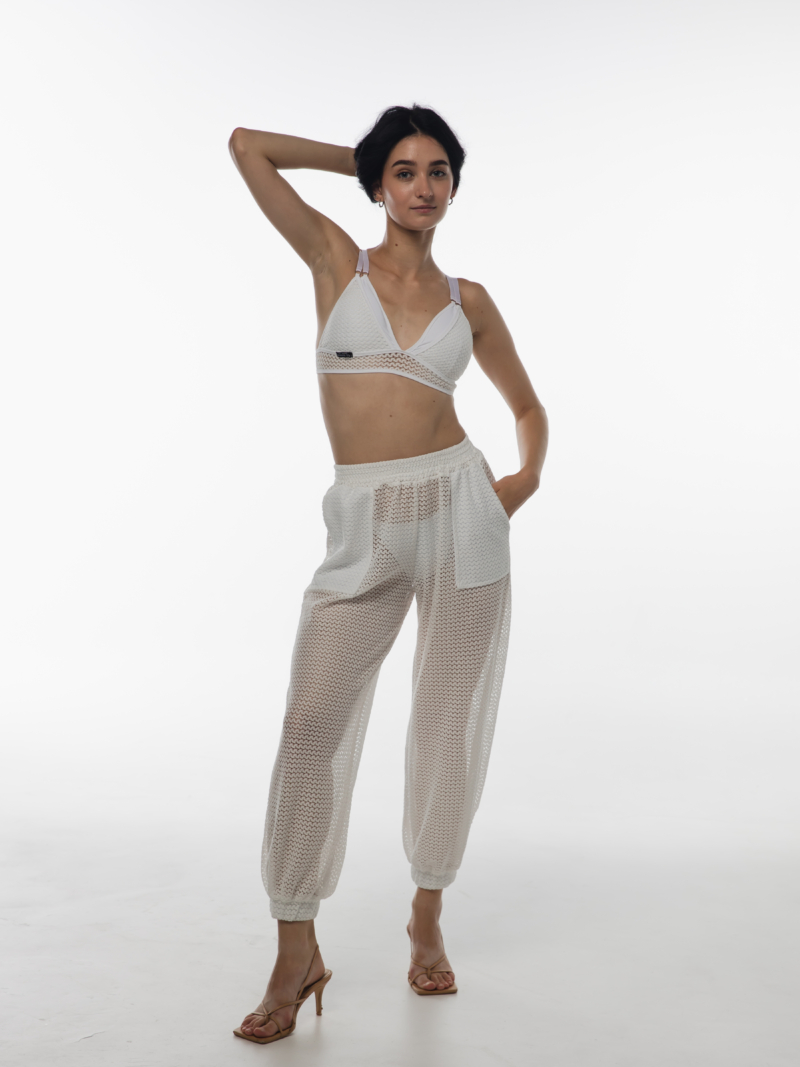 Muse Mesh Set – Triangle Top and Mesh Pants for Contemporary, Stretching & Studio Practice