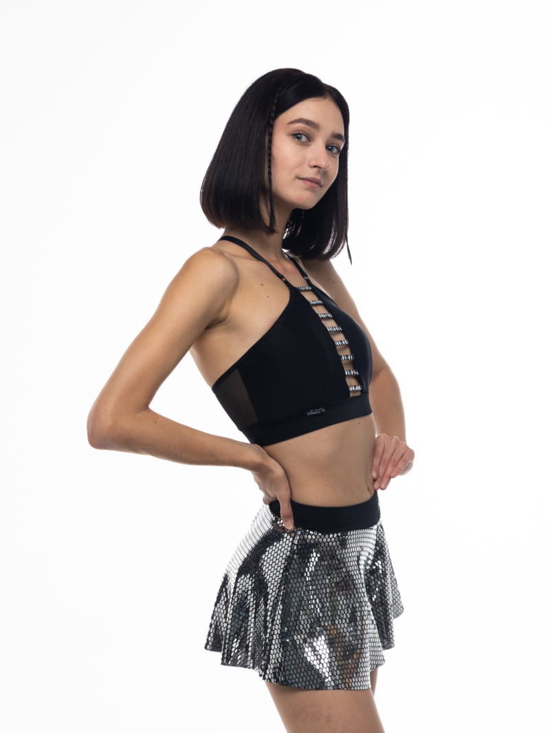 Balmy – Halter Top With Front Straps And Mesh Back For Dance And Active Wear