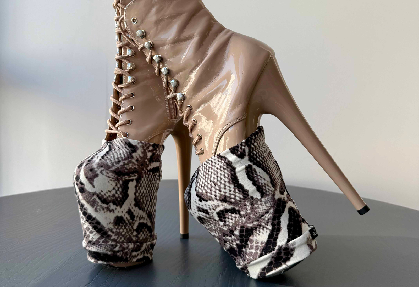 leopard printed platform heels